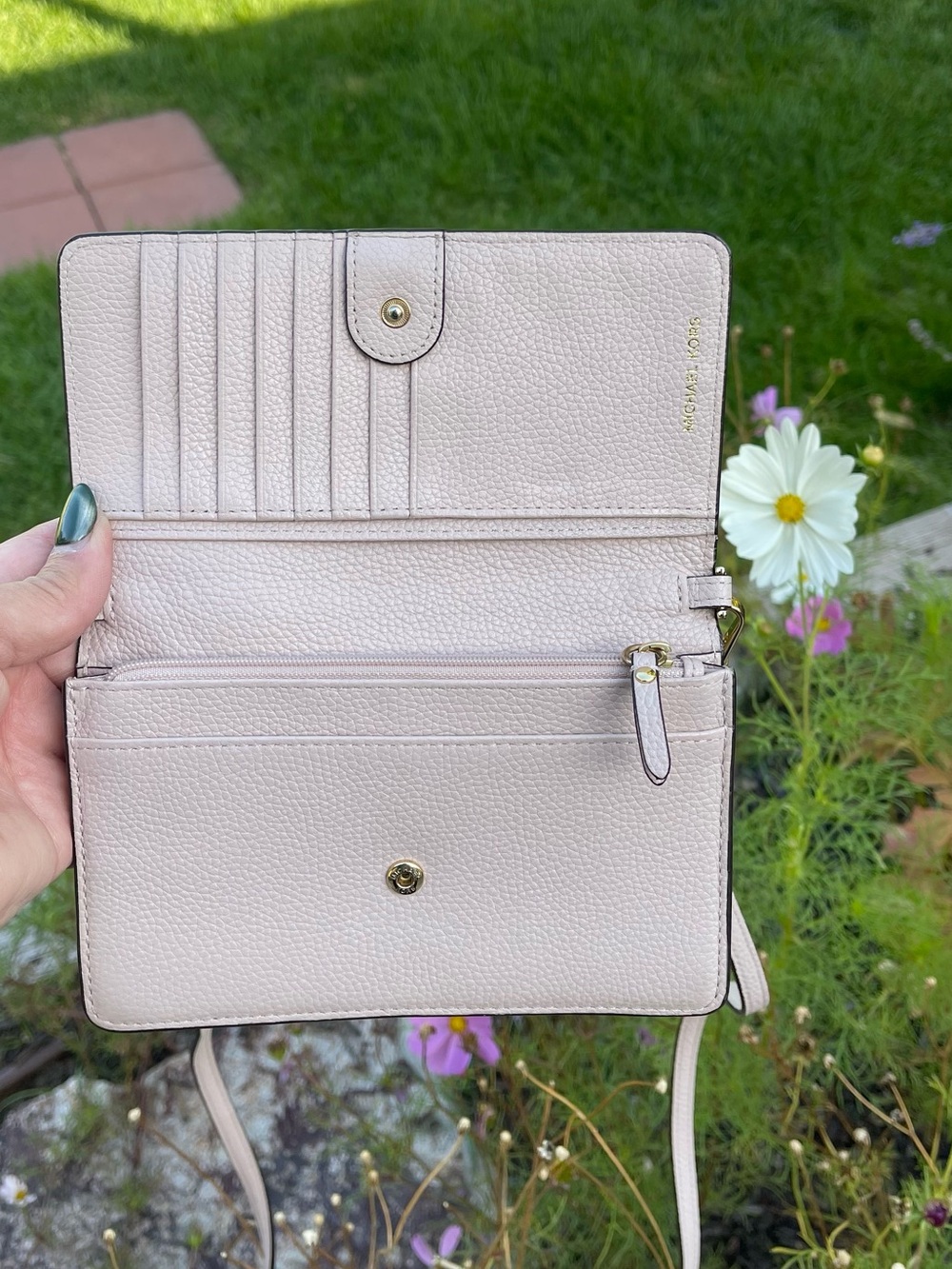Michael Kors Pebbled Leather Light Pink Crossbody Bag - Picture 5 of 10